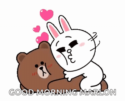 Brown Bear And White Rabbit Hugging Hearts GIF