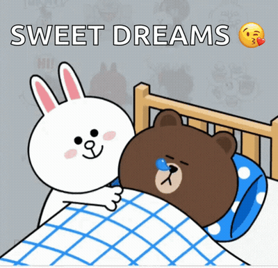 Brown Bear And White Rabbit Saying Sweet Dreams GIF
