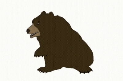 Brown Bear Cartoon Sitting GIF