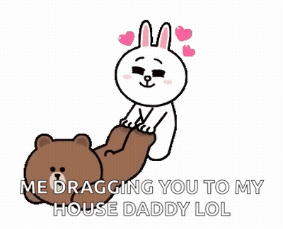 Brown Bear Dragging White Rabbit to House