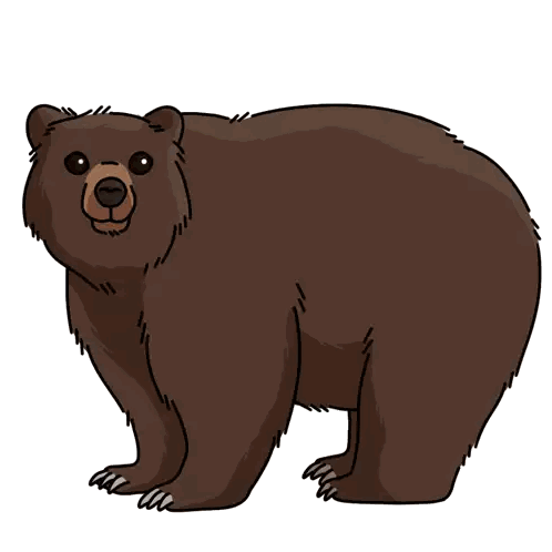 Brown Bear Drawing Sticker
