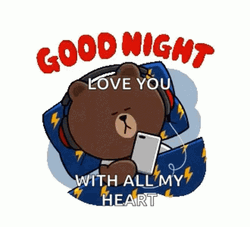 Brown Bear Falling Asleep Good Night Love You GIF
