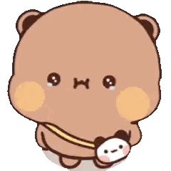 Brown Bear Holding Small White Bear Sticker