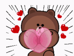 Brown Bear Love Heart Power Magic GIF
