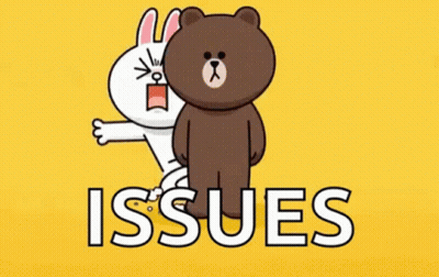 Brown Bear Next To White Rabbit Saying Issues GIF