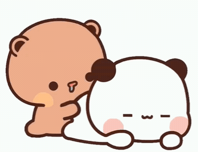 Brown Bear Petting Panda Face GIF