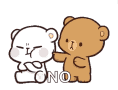 Brown Bear Poke The White Bear GIF