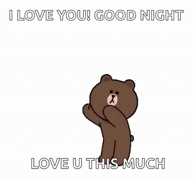 Brown Bear Surrounded By Love Hearts GIF