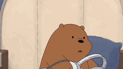 Brown Bear Wears Headphones GIF
