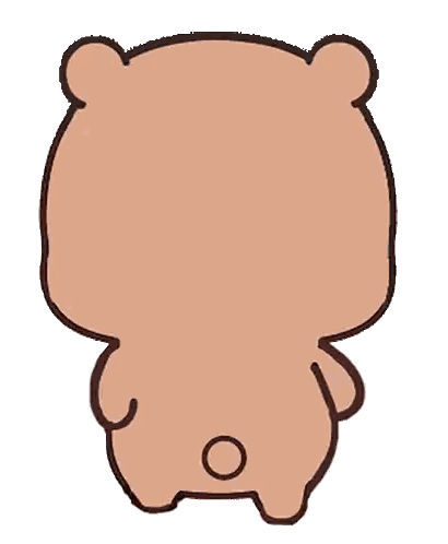 Brown Bear With Circle On Butt Sticker