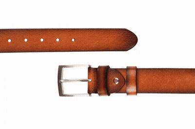 Brown Belt With Silver Buckle GIF