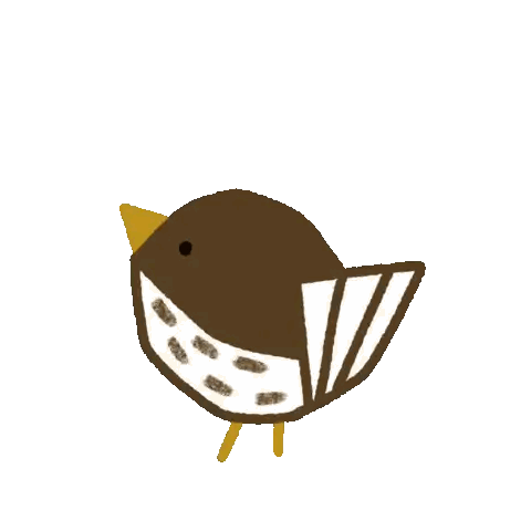 Brown Bird With Heart Sticker