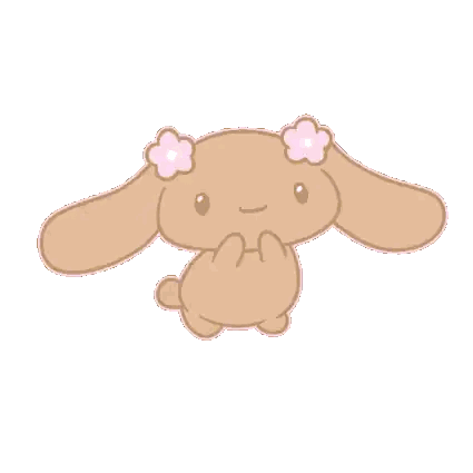 Brown Bunny With Pink Flowers Sticker