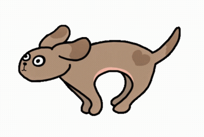 Brown Cartoon Dog With Heart On Chest GIF