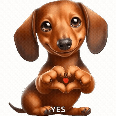 Brown Dachshund Making Heart Shape With Paws GIF