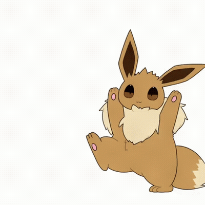 Brown Eevee Sitting With Paws Up GIF