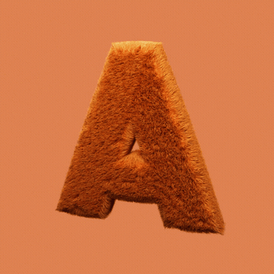 Brown Fur Letter A