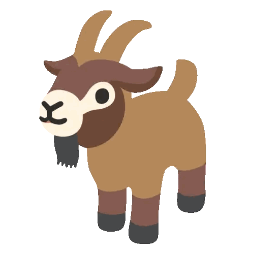 Brown Goat With Black Beard Sticker