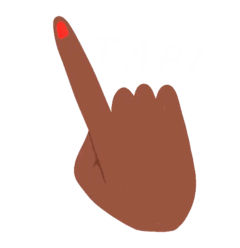 Brown Hand With Red Nail Polish Pointing Right Sticker