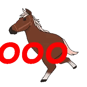 Brown Horse Jumping In Front Of Good Sign Sticker