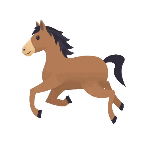 Brown Horse Running Sticker