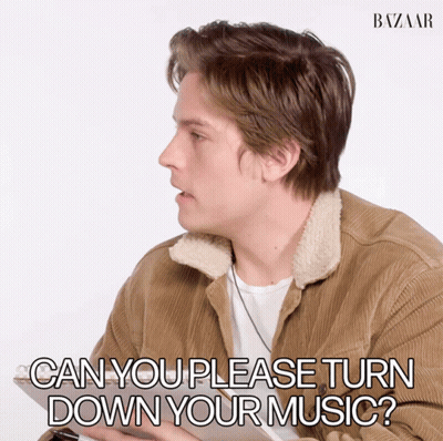 Brown Jacket Man Can You Turn Down Music GIF