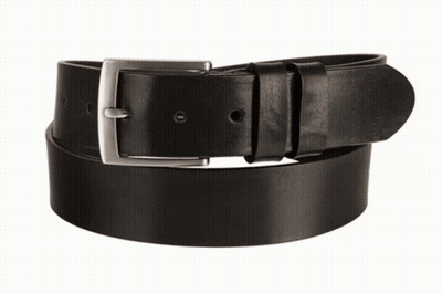 Brown Leather Belt With Silver Buckle GIF
