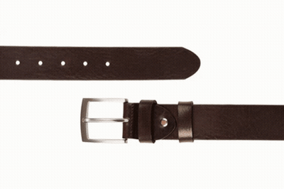 Brown Leather Belt With Silver Buckle GIF
