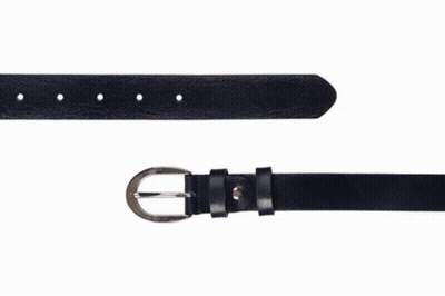 Brown Leather Belt With Silver Buckle GIF