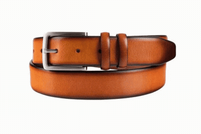 Brown Leather Belt With Silver Buckle GIF