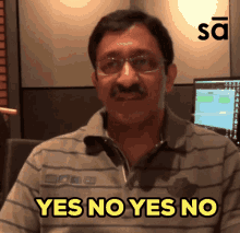 Brown Man Saying Yes No GIF