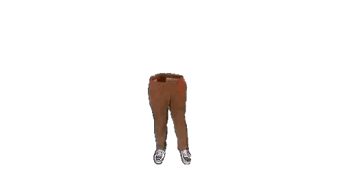 Brown Pants With Belt And White Shoes Sticker