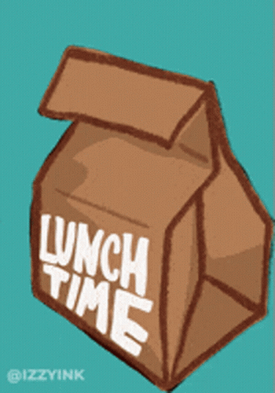 Brown Paper Bag Saying Lunch Time GIF