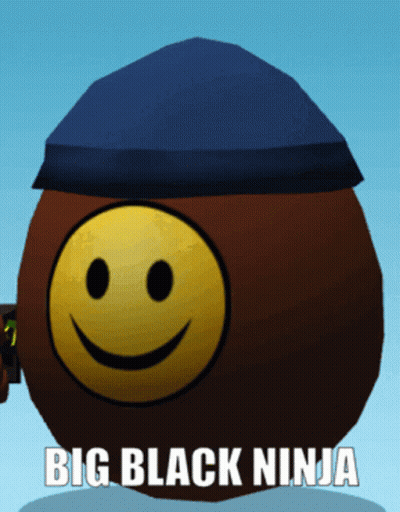 Brown Smiley Ball Saying Big Black Ninja GIF