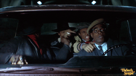 Brown Sugar Characters In Speeding Car GIF
