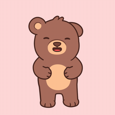 Brown Teddy Bear Arms Outstretched Pink Background GIF