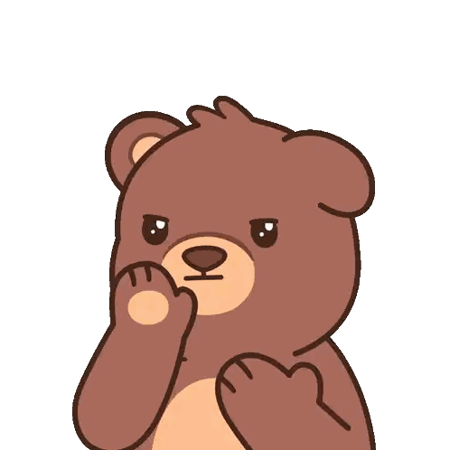 Brown Teddy Bear Covering Mouth Sticker