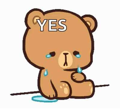 Brown Teddy Bear Crying With Tears And Yes GIF