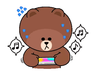 Brown Teddy Bear Holding Cell Phone Sticker