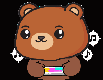 Brown Teddy Bear Holding Cell Phone With Music Notes GIF