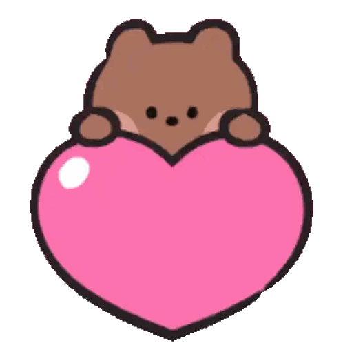 Brown Teddy Bear Holding Pink Heart Sticker