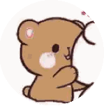 Brown Teddy Bear Holding Pink Heart Sticker