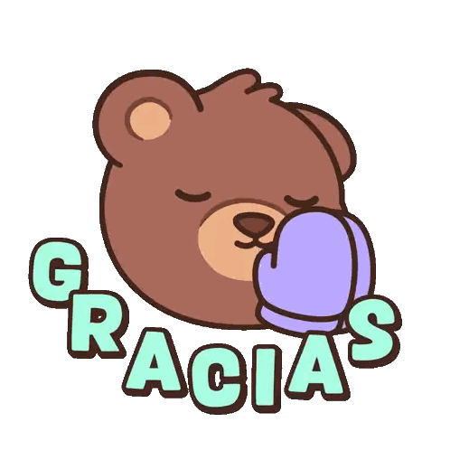 Brown Teddy Bear Holding Purple Heart Gracias Sticker
