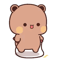 Brown Teddy Bear Holding Rope Sticker