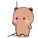 Brown Teddy Bear Holding Stick Next To Skateboard Sticker