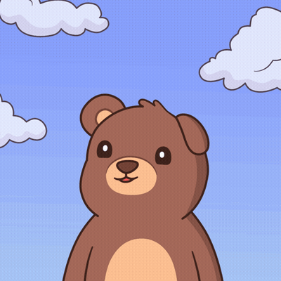 Brown Teddy Bear In Blue Sky GIF