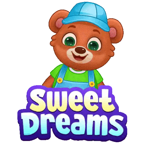 Brown Teddy Bear In Overalls And Blue Hat Sticker