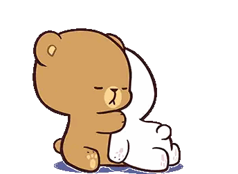 Brown Teddy Bear Kissing White Teddy Bear Sticker