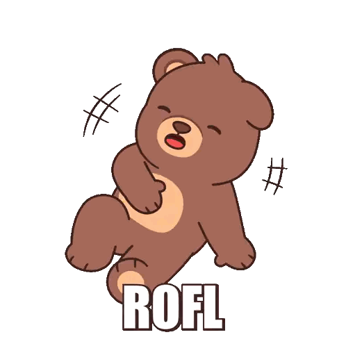 Brown Teddy Bear Laying With Rofl Sticker