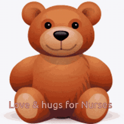 Brown Teddy Bear Love And Hugs For Nurses GIF